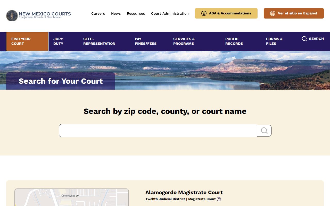 New Mexico court finder for Los Alamos County criminal cases