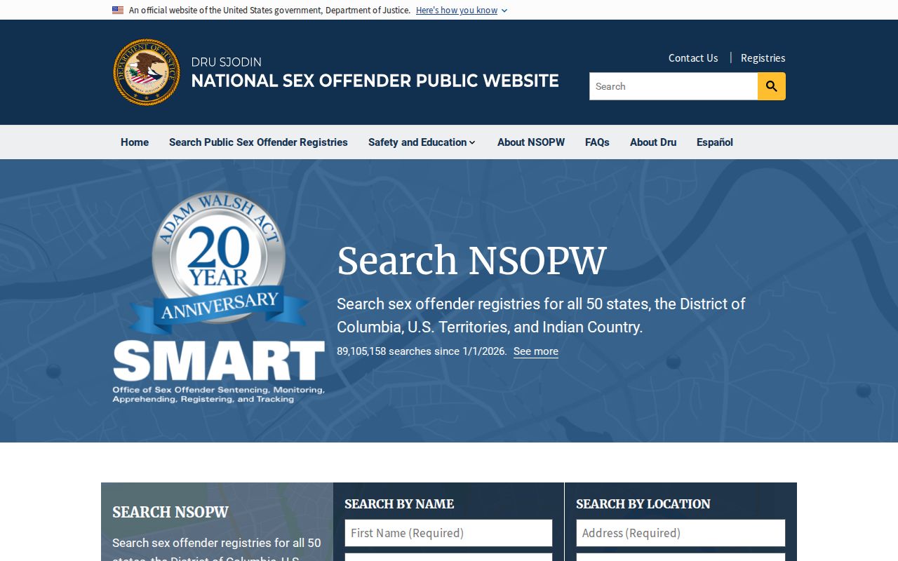 Los Alamos County sex offender check through the national registry